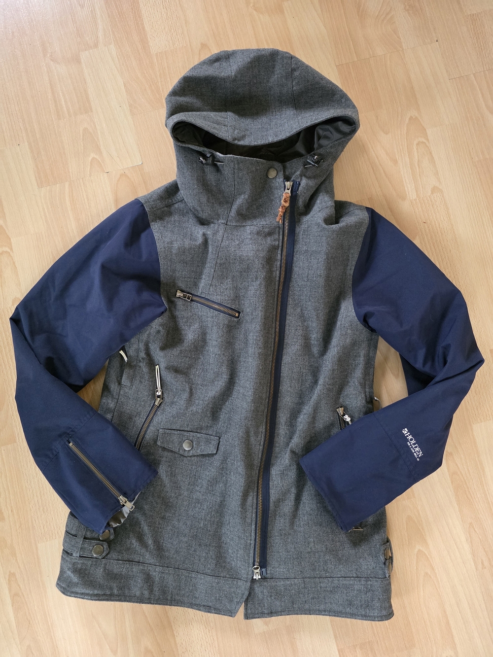 Holden Gray and Navy Hooded Raincoat